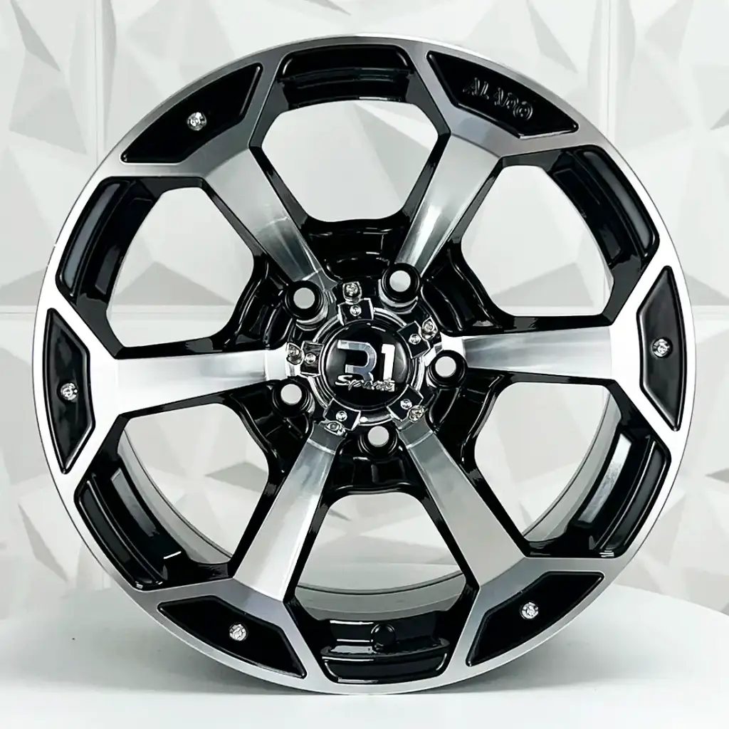 RIN 16X8 6-114.3 R1 SPORT 6989 BLACK MACHINE FACE ET0 CB66.1