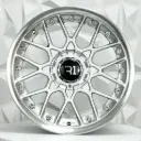 RIN 17X8 4-100/114.3 R1 SPORT QC1198 SILVER MI CHROME RIVETS ET30 CB73.1